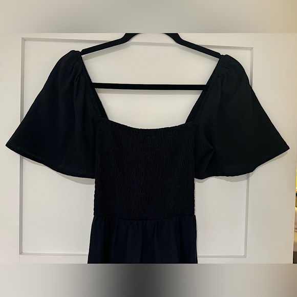 NWOT Princess Polly Black “Summer Nights” Short Sleeve Linen Mini Dress - Picture 5 of 6